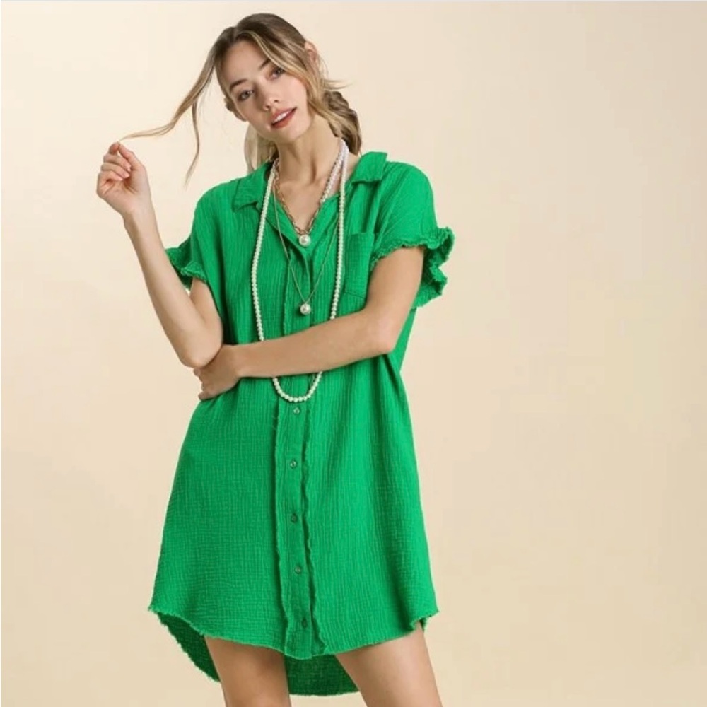 Umgee Vibrant Green Mini Dress